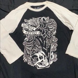 Secret artist baseball t-shirt 🤠